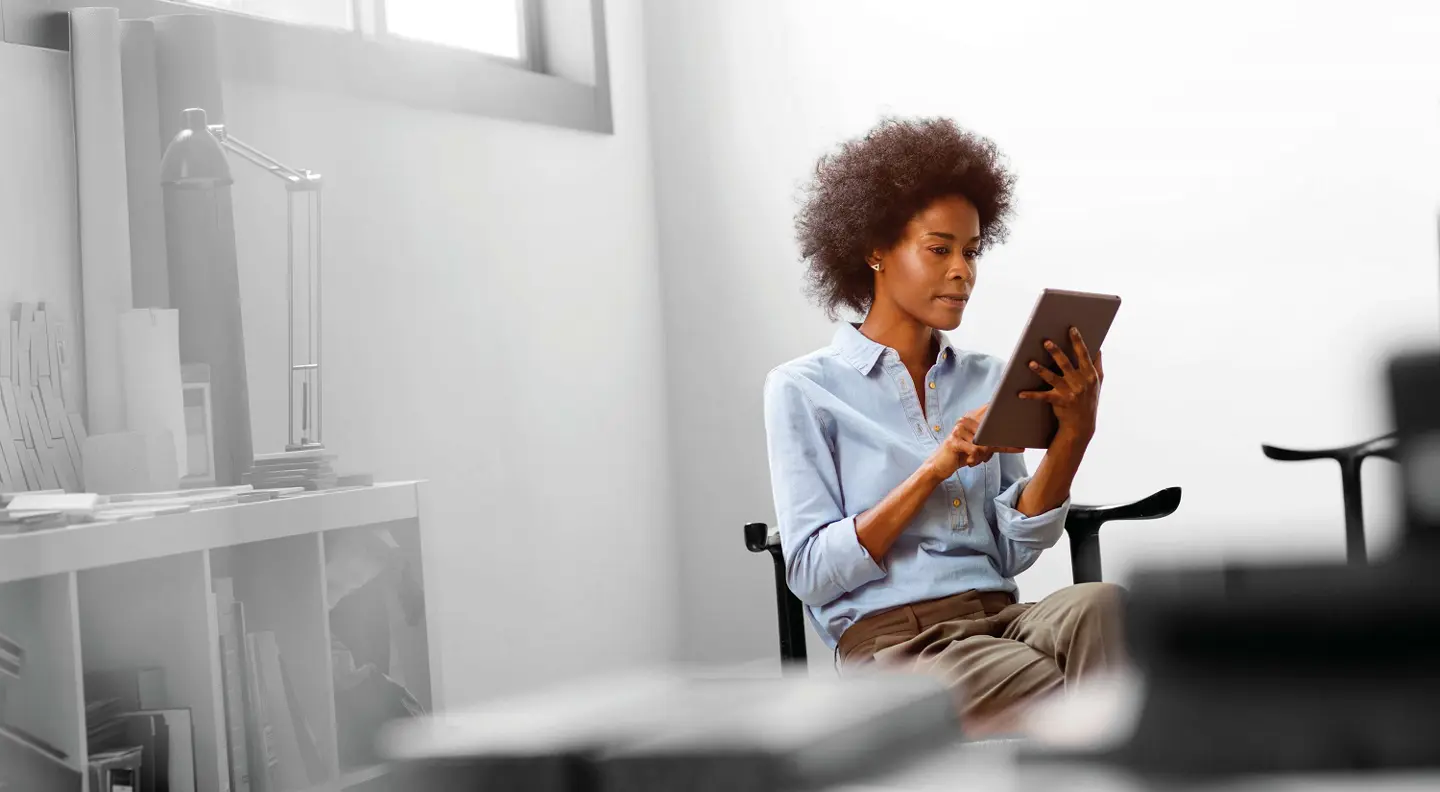 Person on tablet